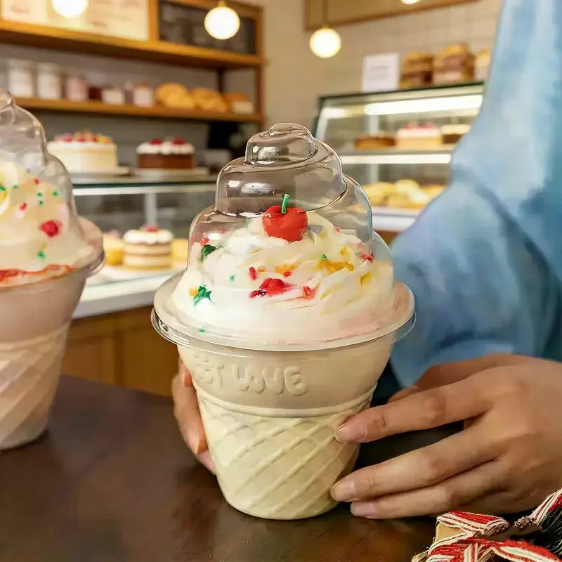 25pcs Ice Cream Cake Cups With Lid Ice Cream Containers Thickened Cake Boxes For Cakes Mousses And Desserts Disposable Party Qme