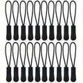 20pcs Replacement Zipper Pulls Black Zipper Pull Cord Extender For Backpacks, Jackets, Luggage, Purses, Handbags Qme 20PCS
