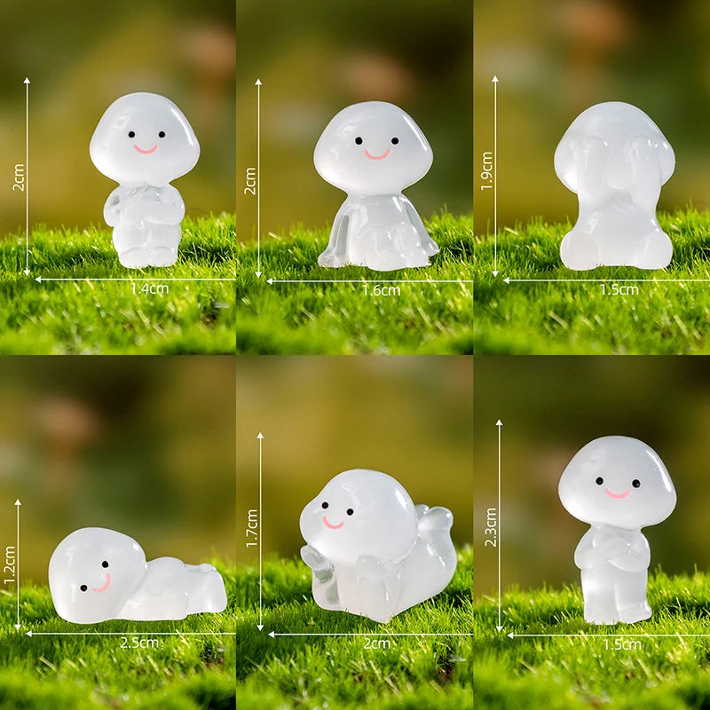Cartoon Luminous Small People Figurines Glow Dark Cute Miniatures Qme A