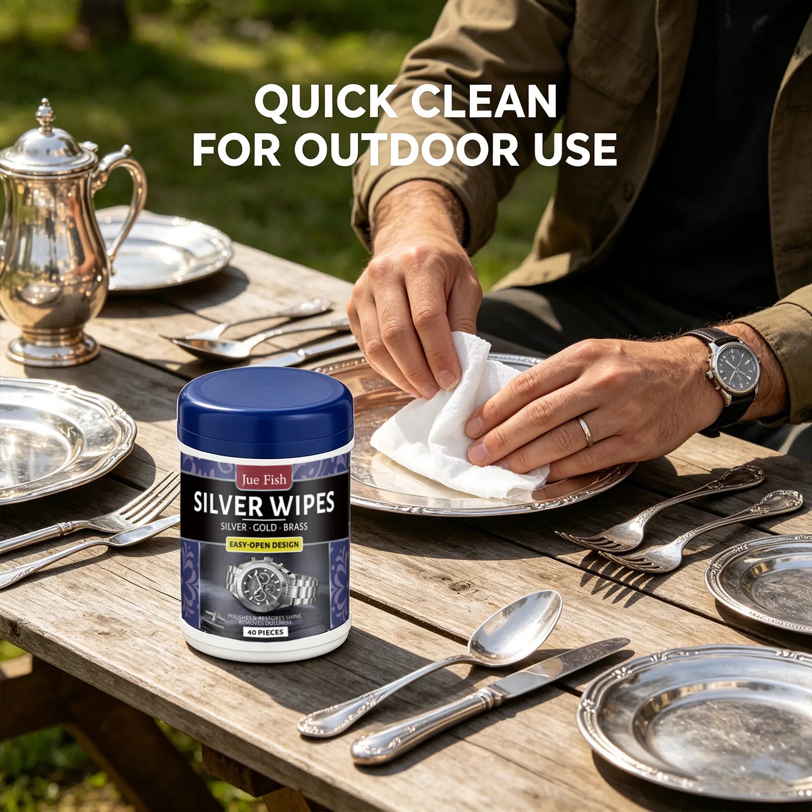 Silverware Cleaning Wipes Cleans Dirt Polishes & Restores Shine Removes Dullness Refurbishment Silver Jewelry Metal Maintenance Qme