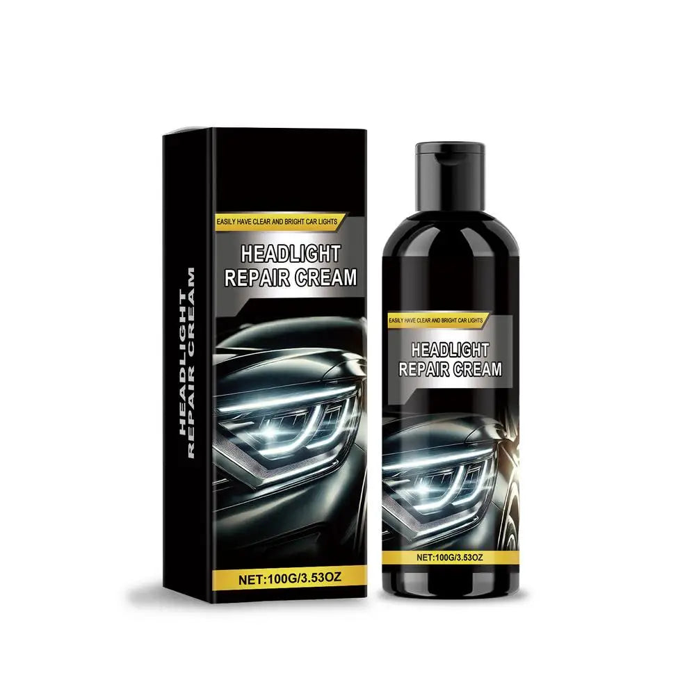 Car Headlight Restoration Polishing pasteHeadlamp Scratch Remover Repair Cleaning Paste Remove Oxidation Headlight Polish Liquid Qme 1pcs 100ml