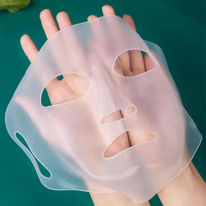 3D Silicone Mask Face Women Skin Care Tool Hanging Ear Gel Sheet Qme