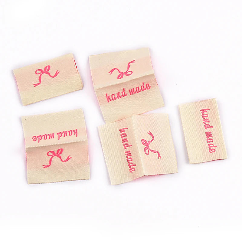 30pcs 20-71mm Mix Exquisite Bow/Flower Pattern Label For DIY Clothing Bag Personality Decoration Accessories Without Gum cp3812 Qme 30pcs 44x54mm