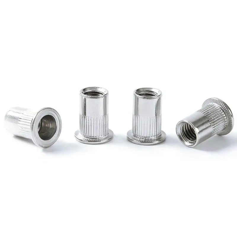 Flat Head Knurled Rivet Nuts Rust Proof 304 Stainless Steel For Car Repair Furniture DIY Use Blind Rivet Nut Insert Tool Qme