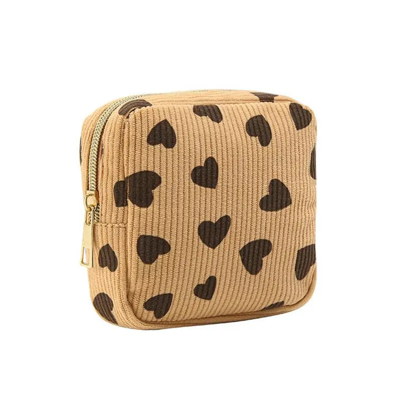 Makeup & Sanitary Napkin Case, Portable Travel Organizer for Lipstick,Small Storage Bag for Women & Girls Qme Heart