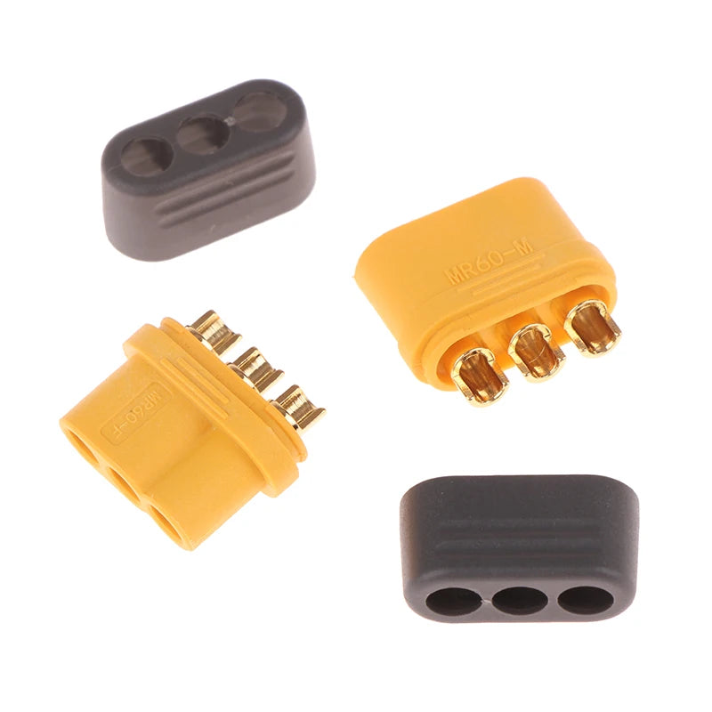1 Pair Amass MR60 Plug 3 Core Connector T Interface Sheathed Qme