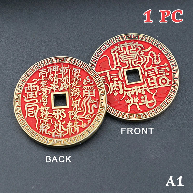 Ancient Chinese Coin Model Mountain Ghost Money Traditional Feng Shui Amulet Of Wealth Leizu Good Luck Coin Hanging Decoration Qme style 1