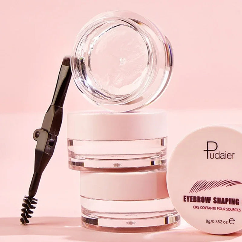 1Pc Eyebrow Styling Gel Brows Wax Sculpt Soap Waterproof Long-Lasting 3D Feathery Wild Brow Styling Easy To Wear Makeup Eyebrow Qme