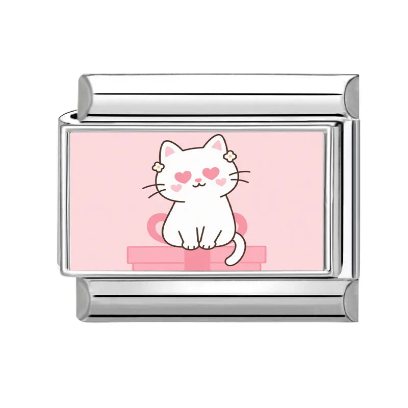 Wholesale 2025 Cute Leaf Cats Dogs Rabbit Samoyed Italian Charm Link
