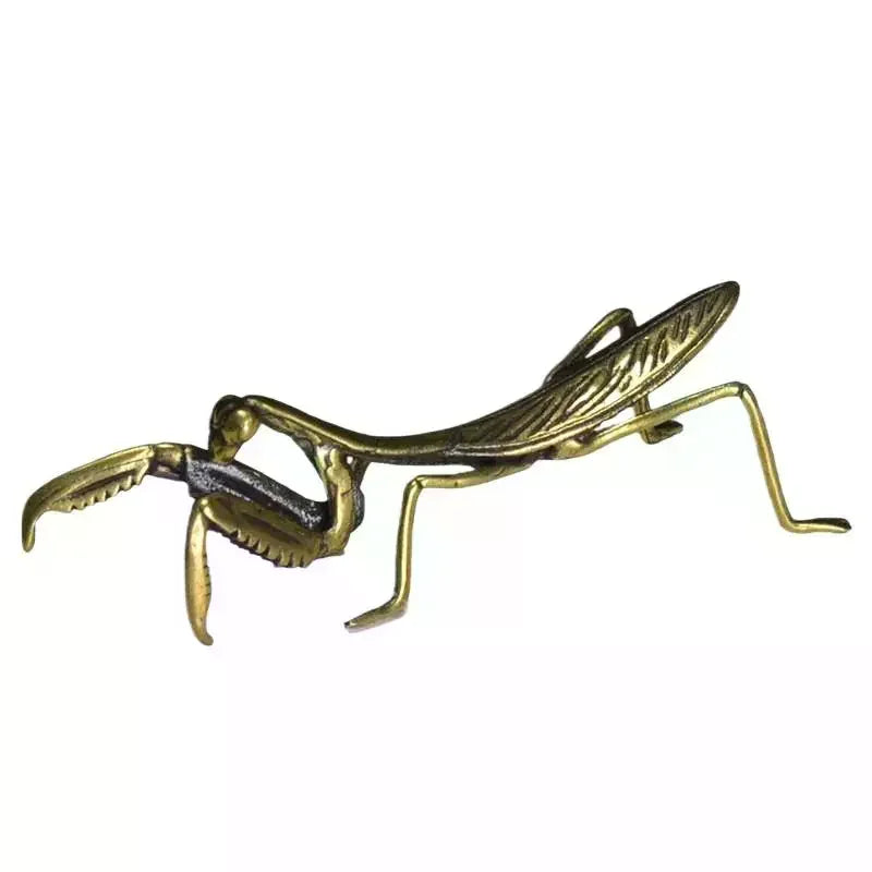 Copper Mantis Miniature Ornament Vintage Flower Pot Decoration Decorative Craft Accessories Tea Pet Antique Qme