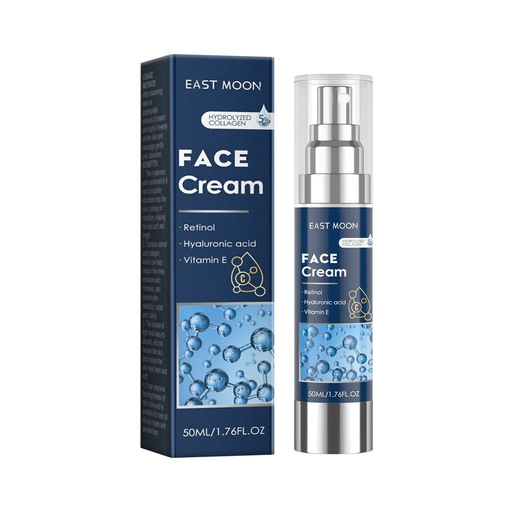 Retinol Face Cream for Men Firming Lifting Brightening Fade Fine Lines Anti Puffiness Moisturizing Nourishing Facial Skin Care Qme 50ml Boxed