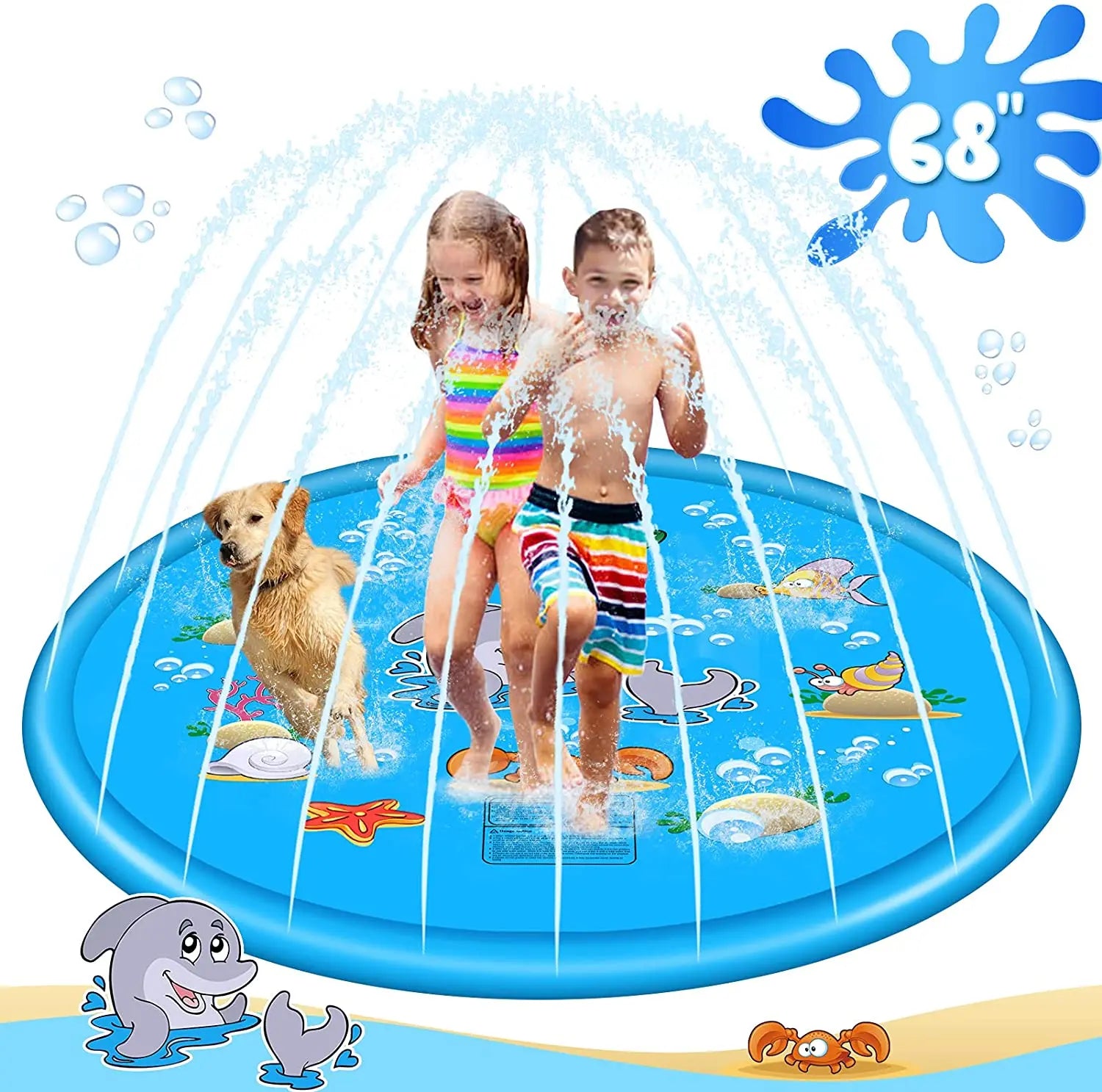 PVC spray mat multiple patterns multiple styles of sprinkler mat summer outdoor children's pet game interactive bath sprinkler t Qme