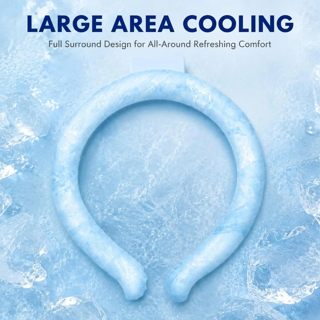 Wearable Neck Cooler - Reusable Cooling Tube for Summer Freeze Activated Neck Sleeve Hot Weather Relief for Outdoor Work/Travel Qme