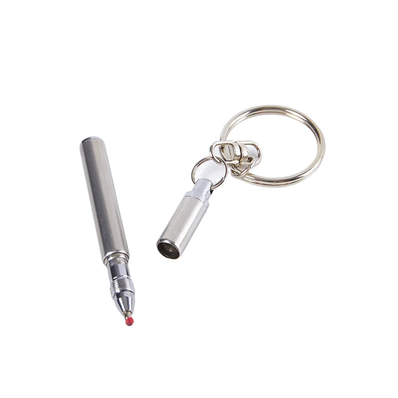 Portable Telescoping Tool Pen Metal Key Ring Creative Stainless Steel Qme