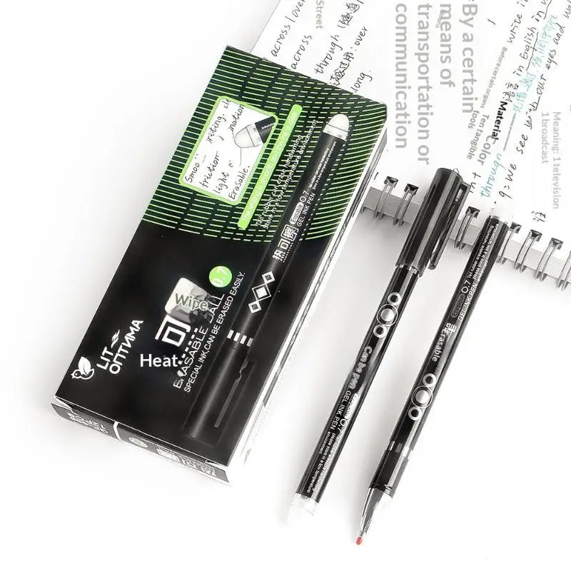 Heat Erasable Pen Gel Pens Nib Colored Smooth Writing School Office Qme Black