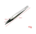 ESD Anti-static Precision Tweezers Tips Heavy-duty Metal Construction Qme Silver Sharp Point 12cm