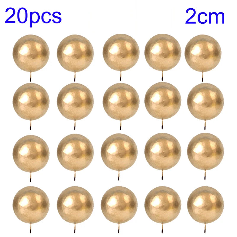 20Pcs Cake Topper Gold Silver Ball Happy Birthday Cake Topper DIY Cupcake Flag Wedding Christmas Ball Decor Birthday Decoration Qme 20pcs-Gold-2cm