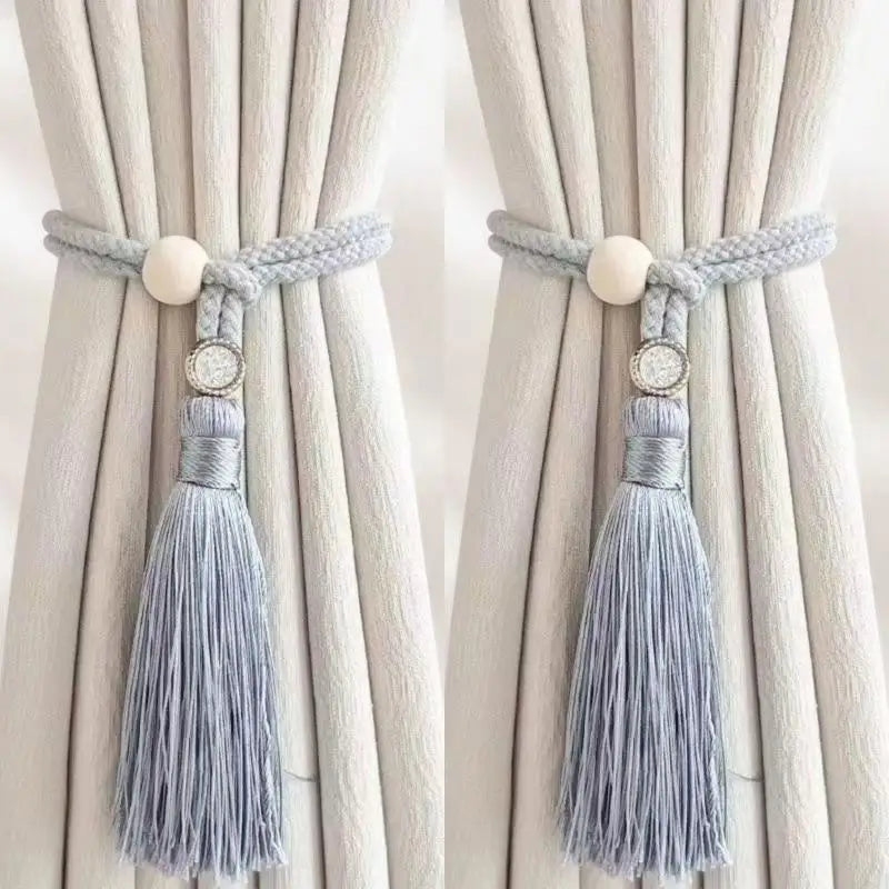 Bohemian Chic Adjustable Cotton Cord Curtain Tie Fringe Hand Woven Qme A2