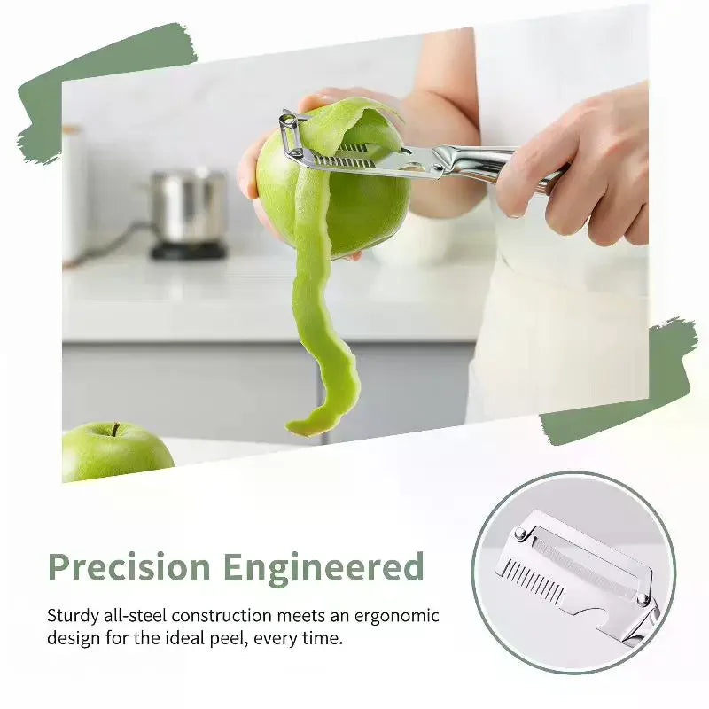 Multifunctional 3-in-1 Stainless Steel Peeler Vegetable & Fruit Slicer Shredder Versatile Kitchen Tool For Peeling Shredding Qme