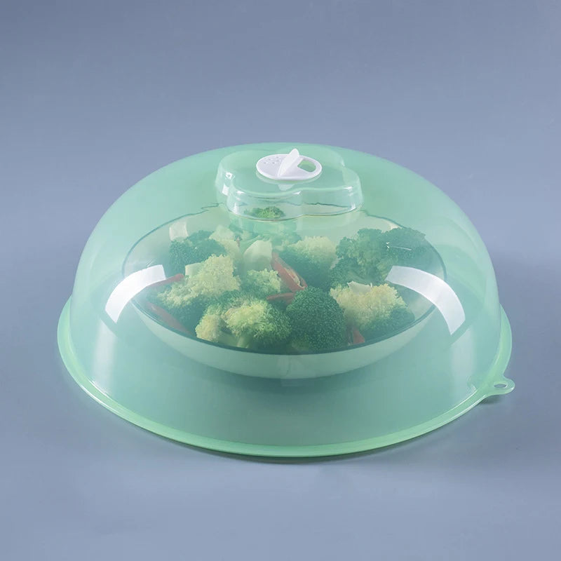 Microwave Heating Insulation Tray Thickened Transparent Splash Proof Qme GREEN