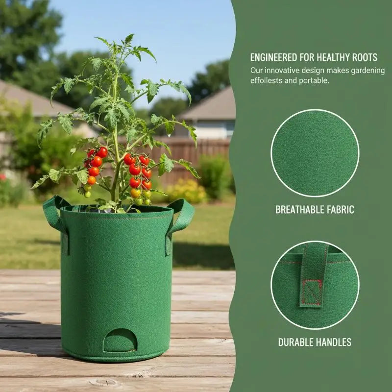 Multifunction Strawberry Vegetable Flower Plant Grow Bags Felt Qme