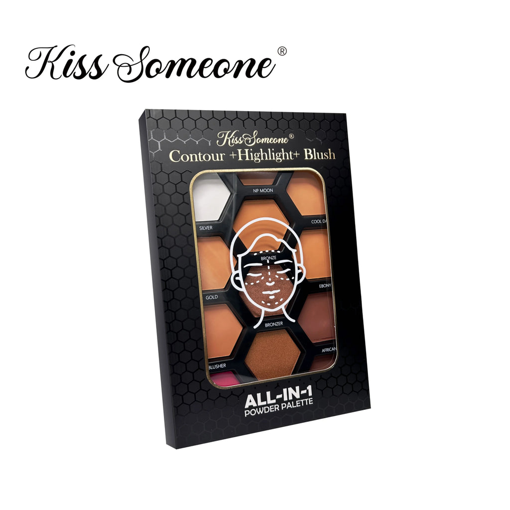 12-color contour palette, blush highlighter contour powder with rich colors suitable for Halloween use Qme 60g