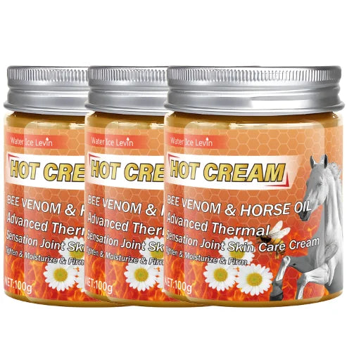 Advanced Thermal Bee Venom & Horse Oil Hot Cream for Joint Skin Care, Tighten & Moisturize & Firm. Qme Silver 100g