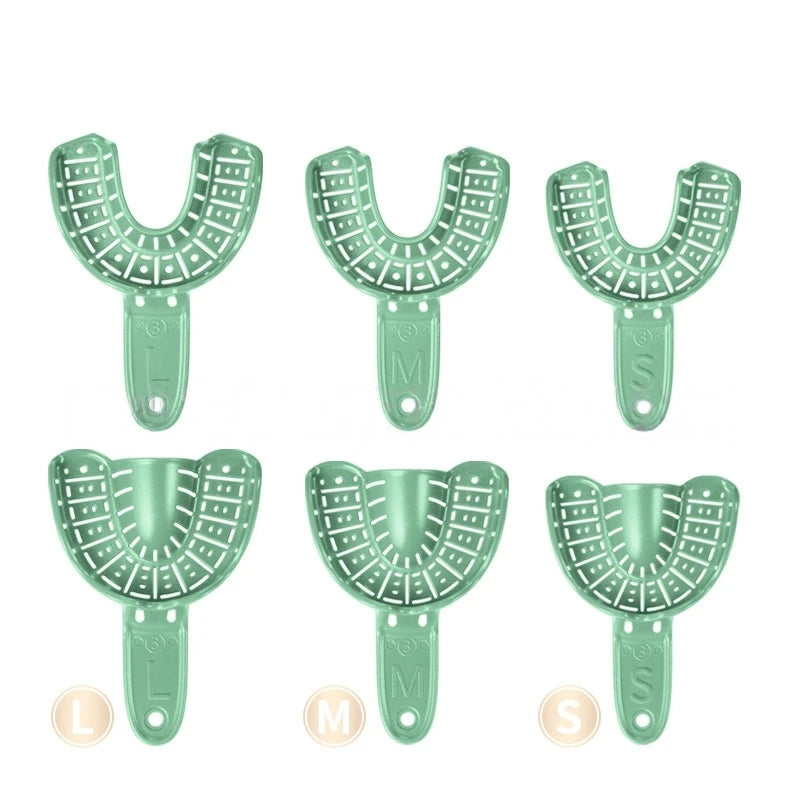 10pcs disposable dental trays impression uperization reuse Dental materials Top bite plastic dentistry materials Qme Green Dentist Dental