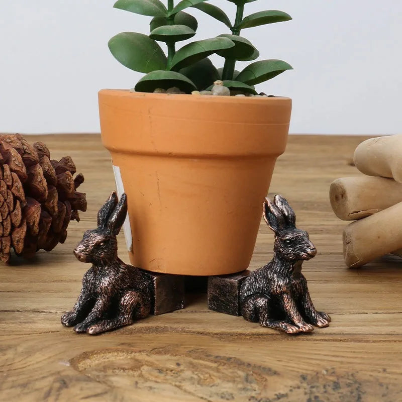 Animal Flowerpot Support Frame Dog Cat Rabbit Shaped Plant Pot Foot Qme