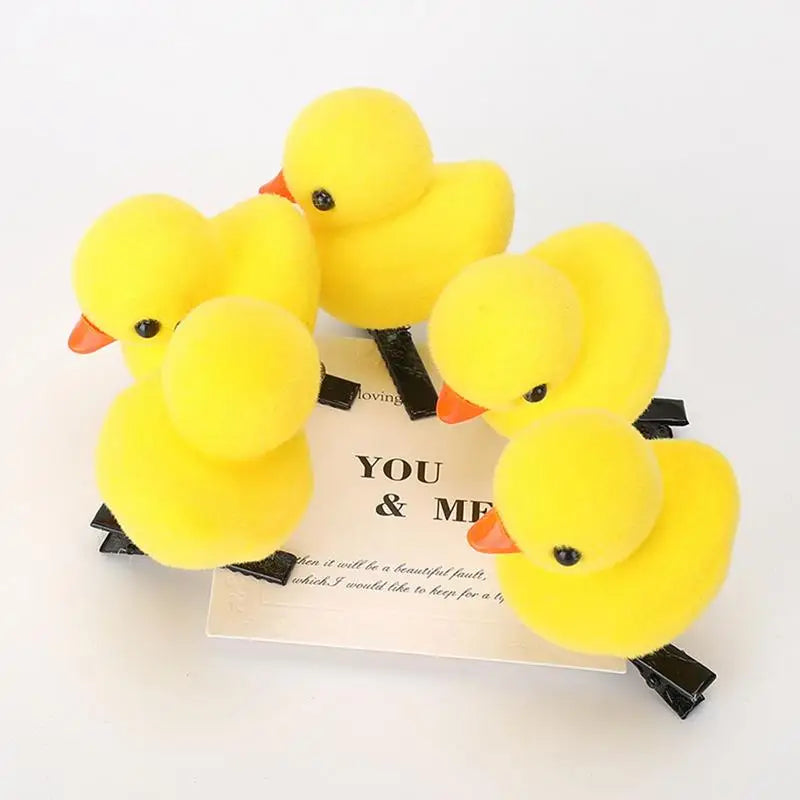 Little Yellow Duck Hairpin Plush Soft Hair Pins Fun Animal Clips Qme