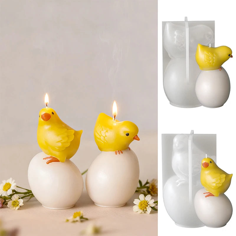 Easter Chicken And Egg Silicone Molds | Ideal For Easter Plaster Figurines, Scented Candles, Resin Crafts | Perfect Qme