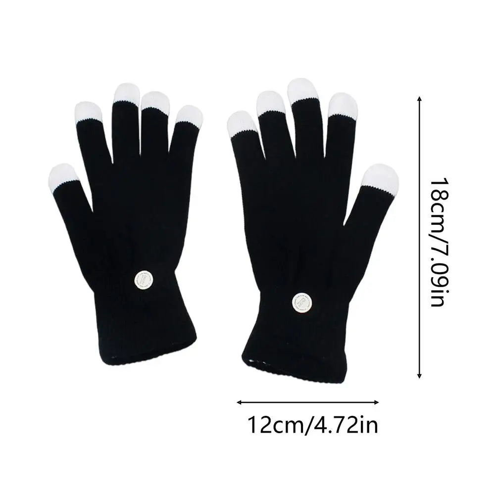 Light Up Gloves 7-Colors Adjustable Cool Costume Mittens LED Gloves for Boys for Performance Christmas Boy Stocking Stuffers Dad Qme Kids