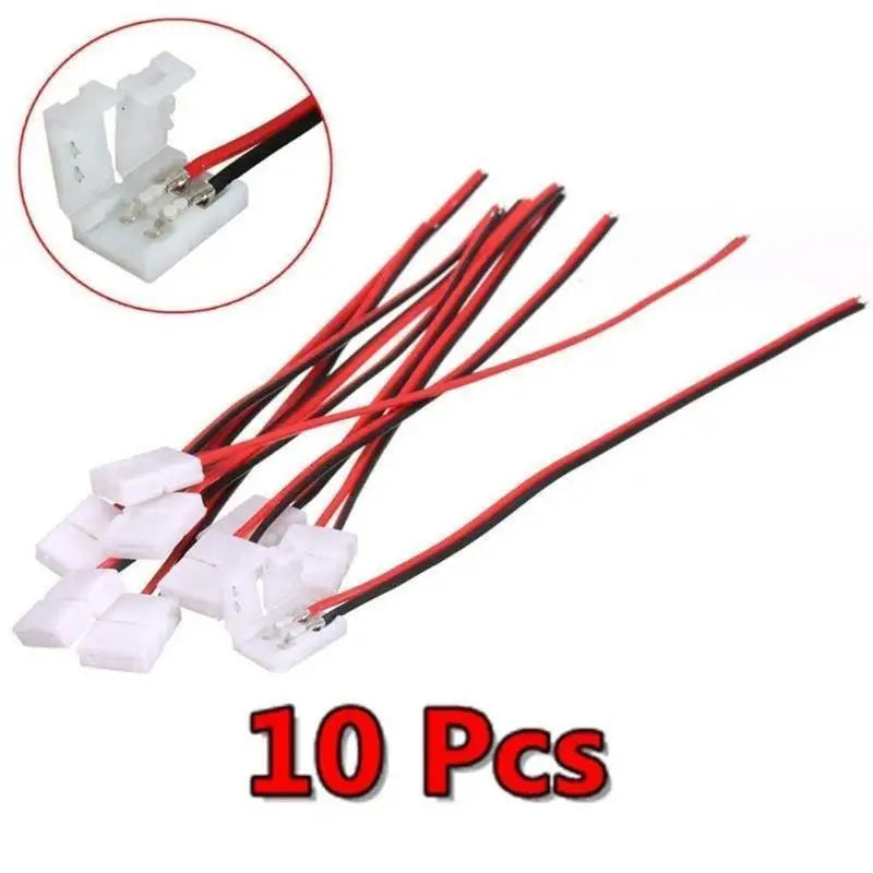 2-pin LED Strip Connector LED3528 5050 Solder Single Head Headlight Qme