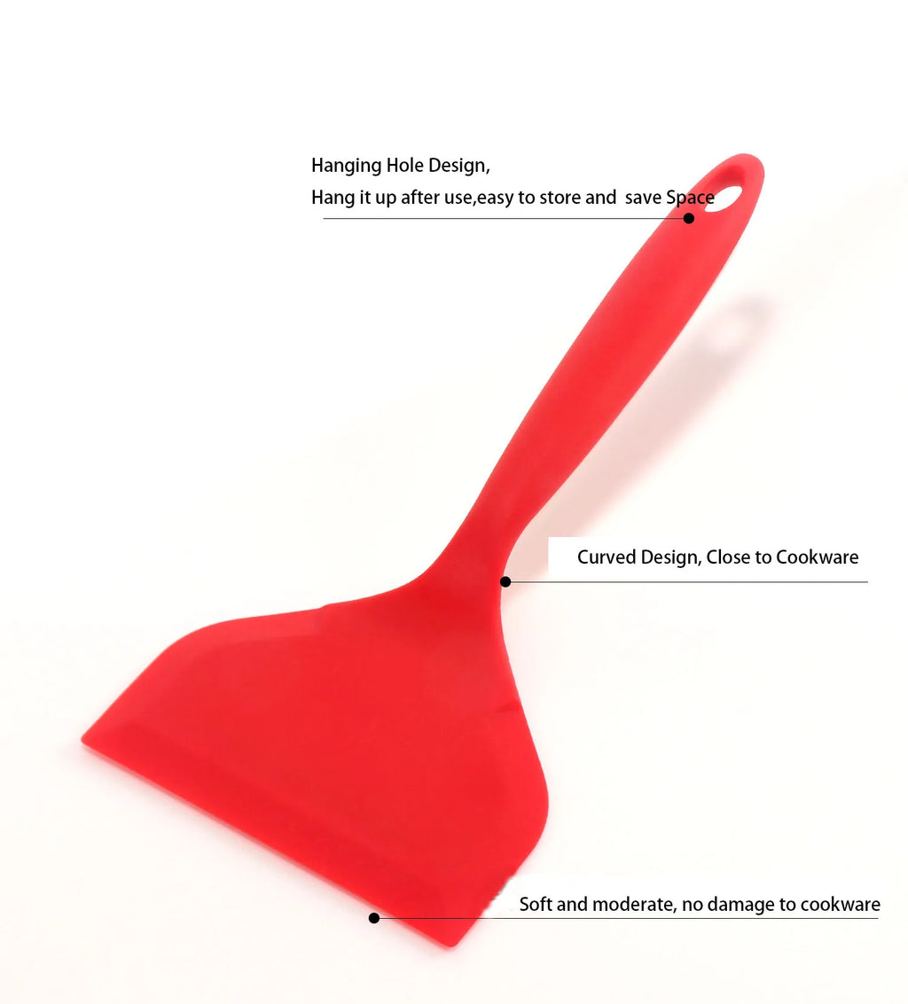 Silicone Spatula Pancakes Shovel Omelette Spatula Turner for Eggs Fish Pancake Non Stick Wide Soft Pizza Shovel Kitchen Scraper Qme