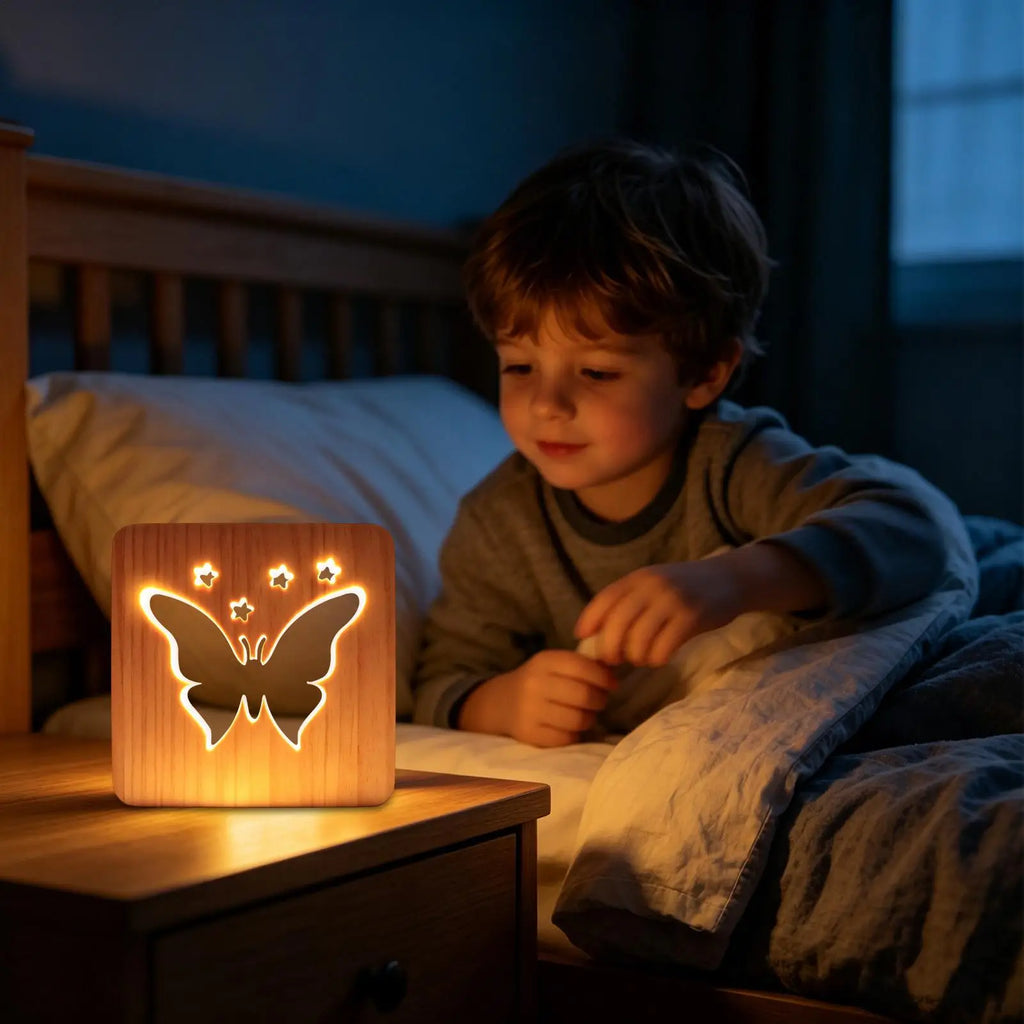 Bedroom Desk Lamp Wooden Table Atmosphere Lighting Bedside LED Light Qme
