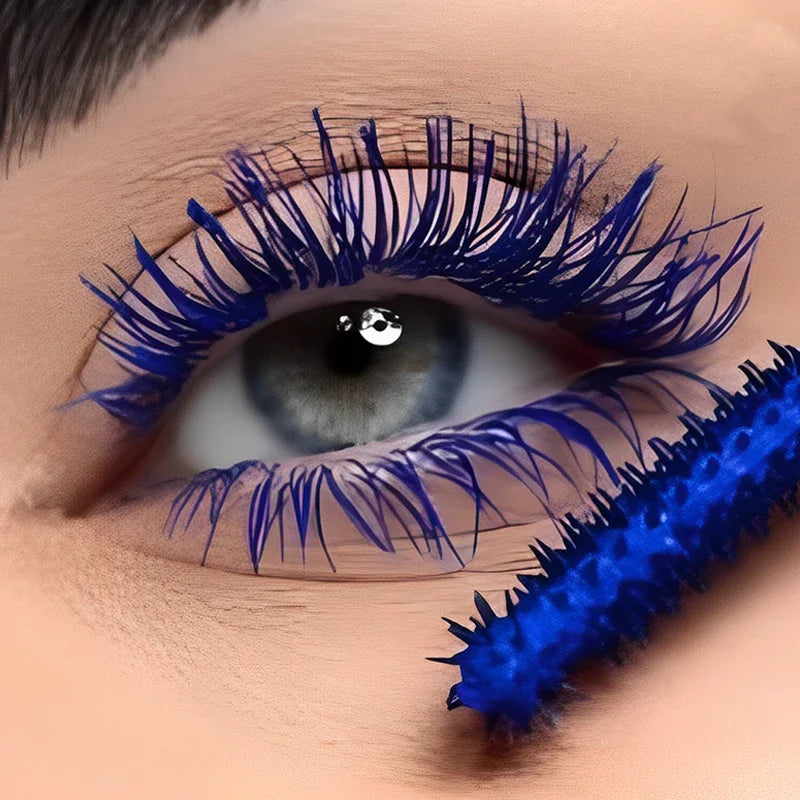 1PC Colorful Eyelash Mascara EyeLashes Extension Curling Lengthen White Purple Cosplay Makeup Glitter Point Diamond Mascara Qme