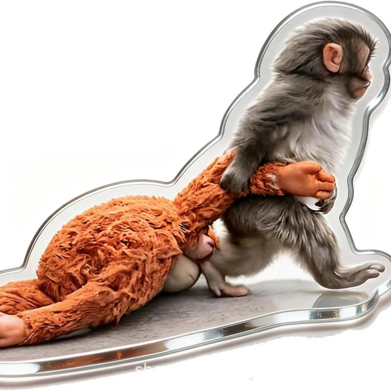 Creative Monkey Refrigerator Magnet, Magnetic Memo Message Holder, Unique Animal Home Decor Peg Qme one size A5