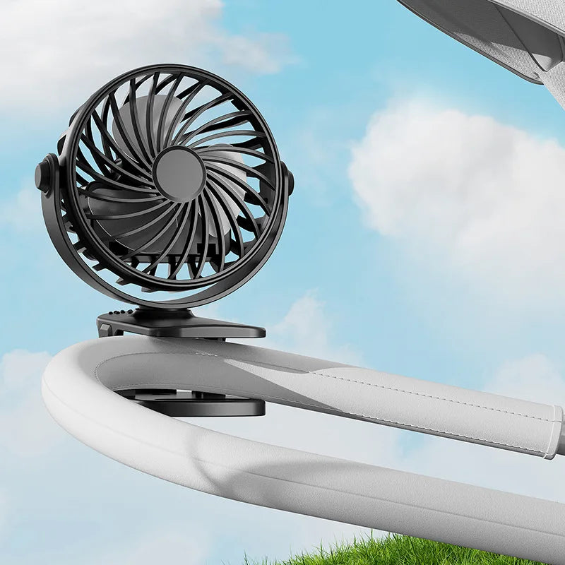 USB Rechargeable Clip Fan Mini Portable Stroller Fan for Baby Crib Office Dorm Outdoor Trip Desktop Cooling Qme black USB Type-C