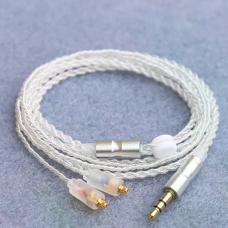 Hifi Earphone Upgrade Cable MMCX 1 2m Silver Plated Core IE200 IE300 Qme