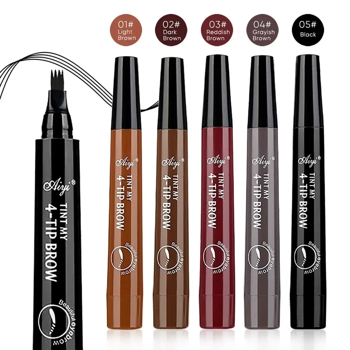 Eyebrows Pen Eyebrow Tattoo Waterproof Liquid Black Eye Brow Makeup Pencil Microblading Qme
