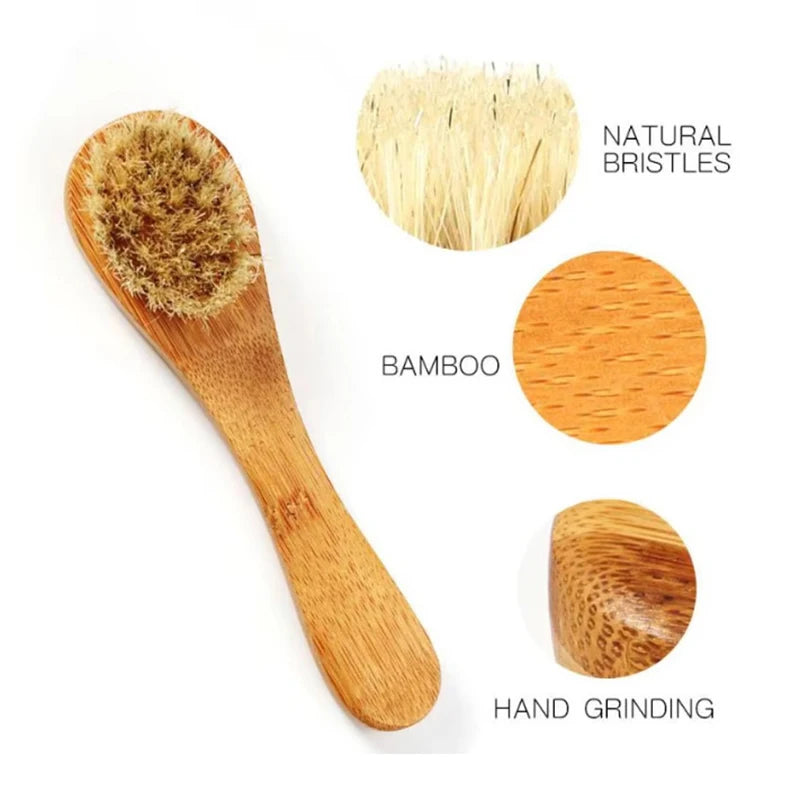 Skin Care Body Brush Massager Scrubber Tools Natural Face Bristles Qme