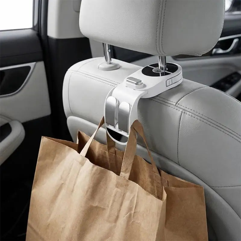 Heavy Duty Universal Car Seat Headrest Hooks ABS Spring Auto-rebound Qme