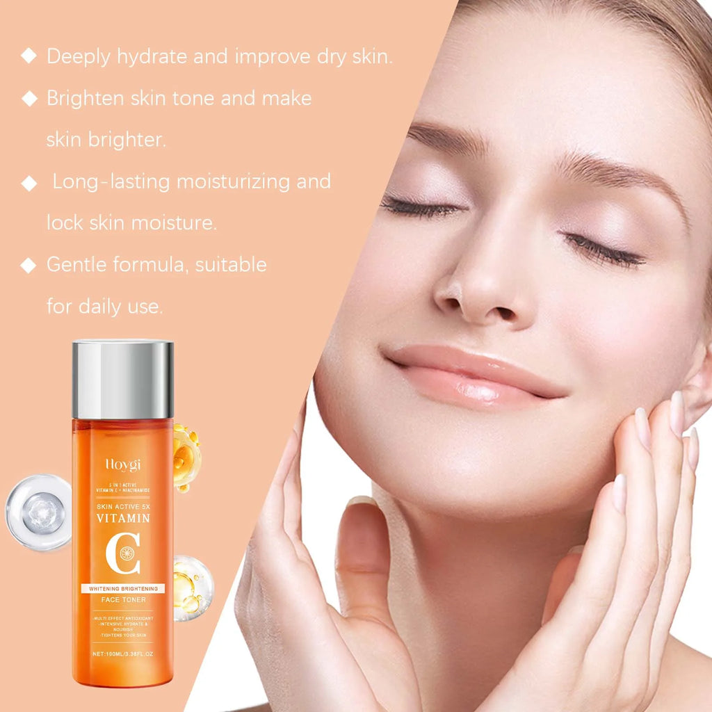 Vitamin C Hydrating Toner Moisturizing Brightening Refreshing Antioxidant Facial Essence Shrink Pores Smoothing Face Skin Care Qme