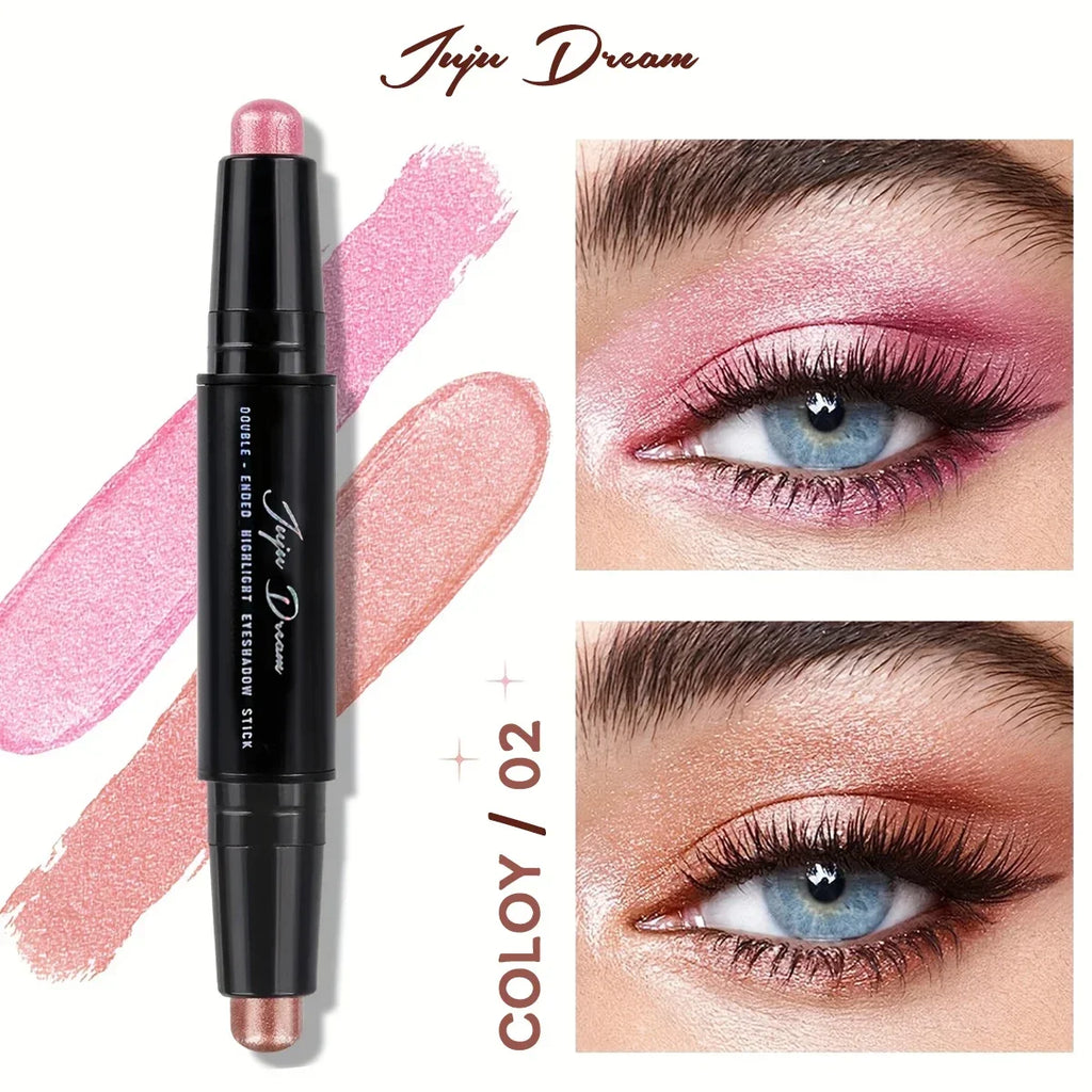Double-headed Eyeshadow Stick Glitter Matte Long-lasting Waterproof Qme 02