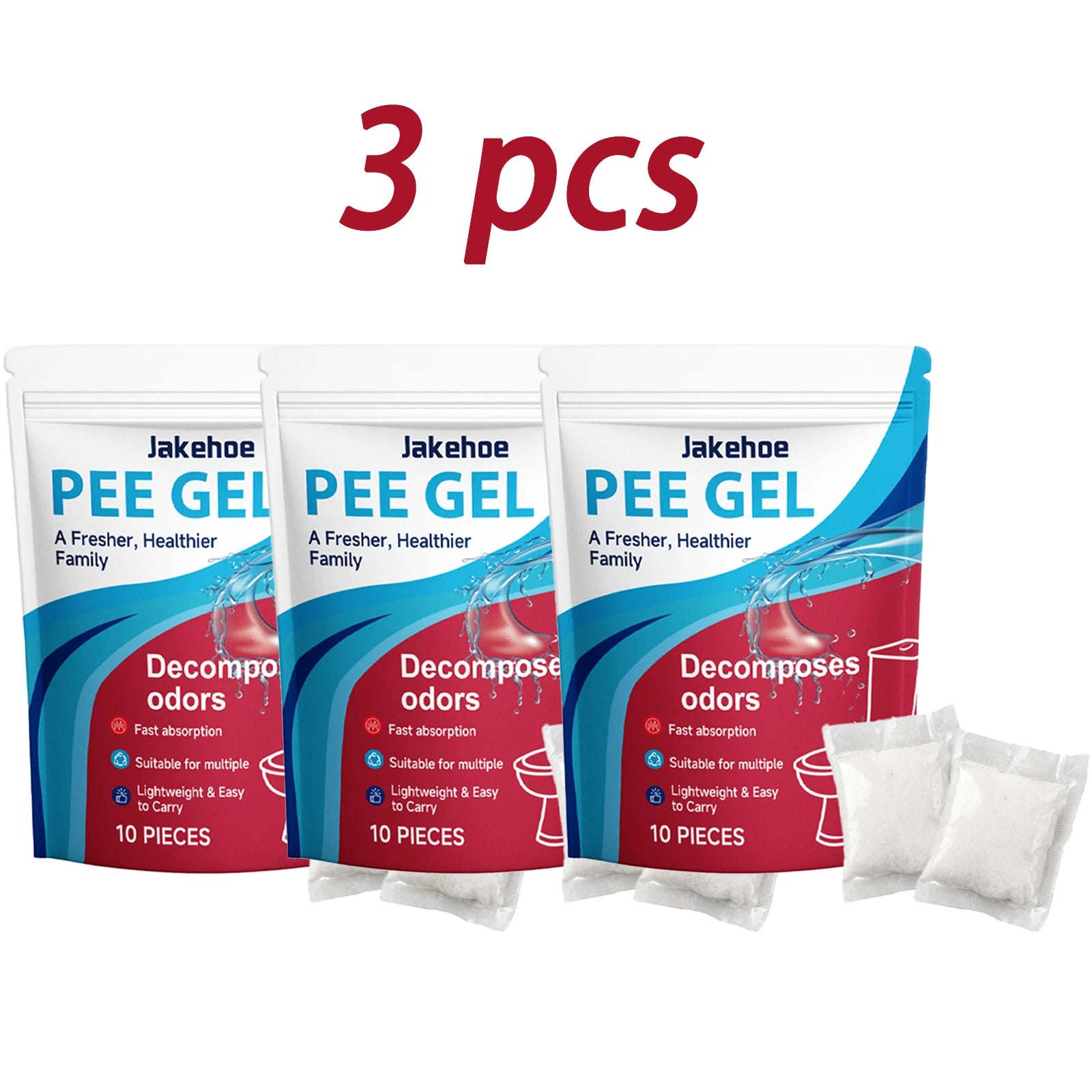 Pee Gel Urine Solidifier Packs Eliminates Urine Odors Fast-Acting Absorption Camping Travel Sanitary Solution Absorbent Powder Qme 3 x 10pcs Boxed
