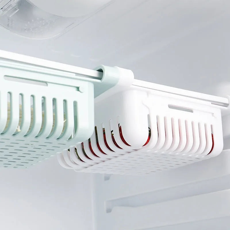 1Pc Refrigerator Storage Basket Flexible Expandable Fridge Organizer Drawer Storage Rack Storage Fresh Box Freezer Box Storage Qme