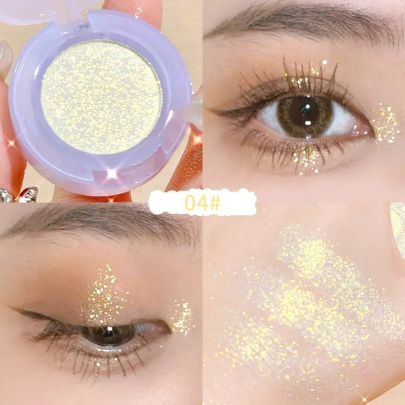 Peach Highlighter Eyeshadow Palette Diamond Glitter Mashed Potatoes Highlighter Gel Face Body Brighten Natural Contour Make up Qme 04 gold