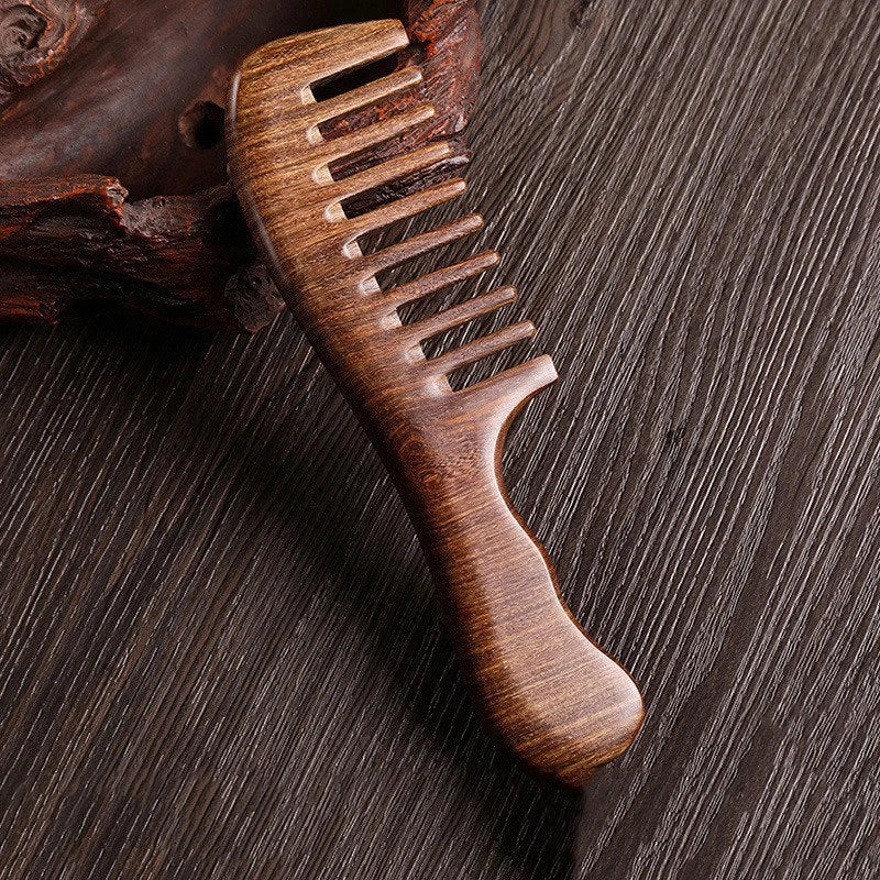 Natural Sandalwood Hair Combs Anti-static Wooden Comb Massager Care Qme