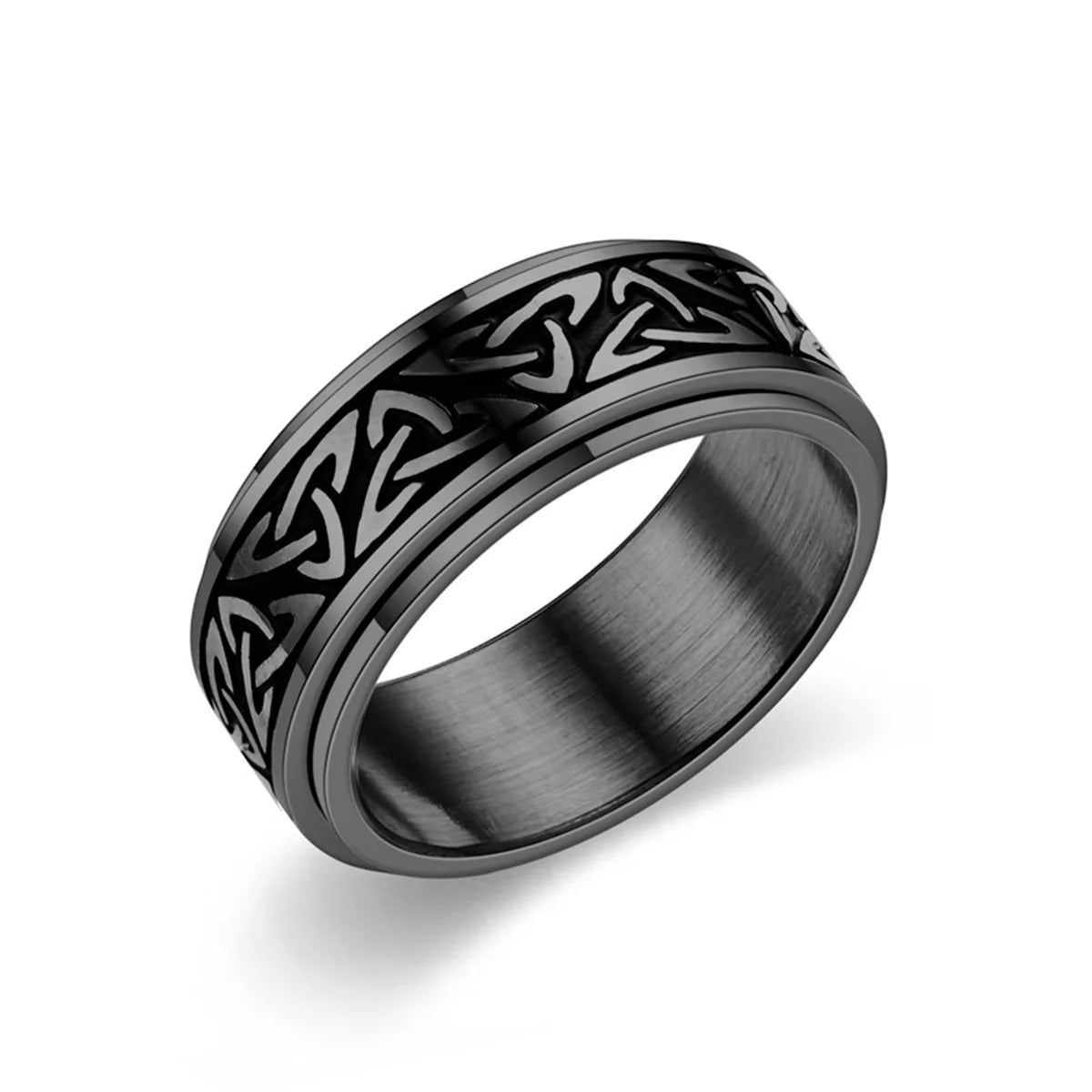 Anti Stress Knuckle Ring Man Stainless Steel Viking Characters Enamel Spinning Rotating Anxiety Control Ring Bague Homme Rings Qme