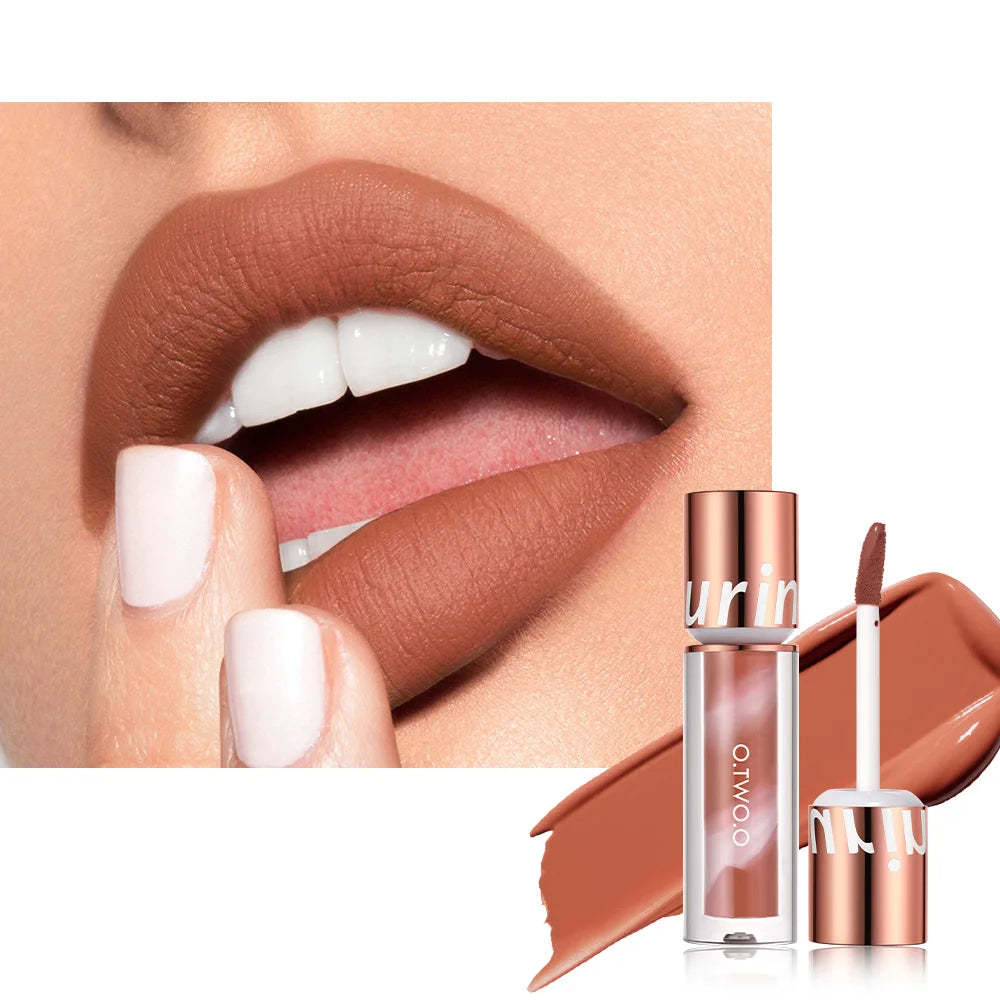 O TWO Lipstick Lip Gloss Waterproof Velvet Non-stick Cup Ultra Stay Qme 02 Milk Tea China Mainland